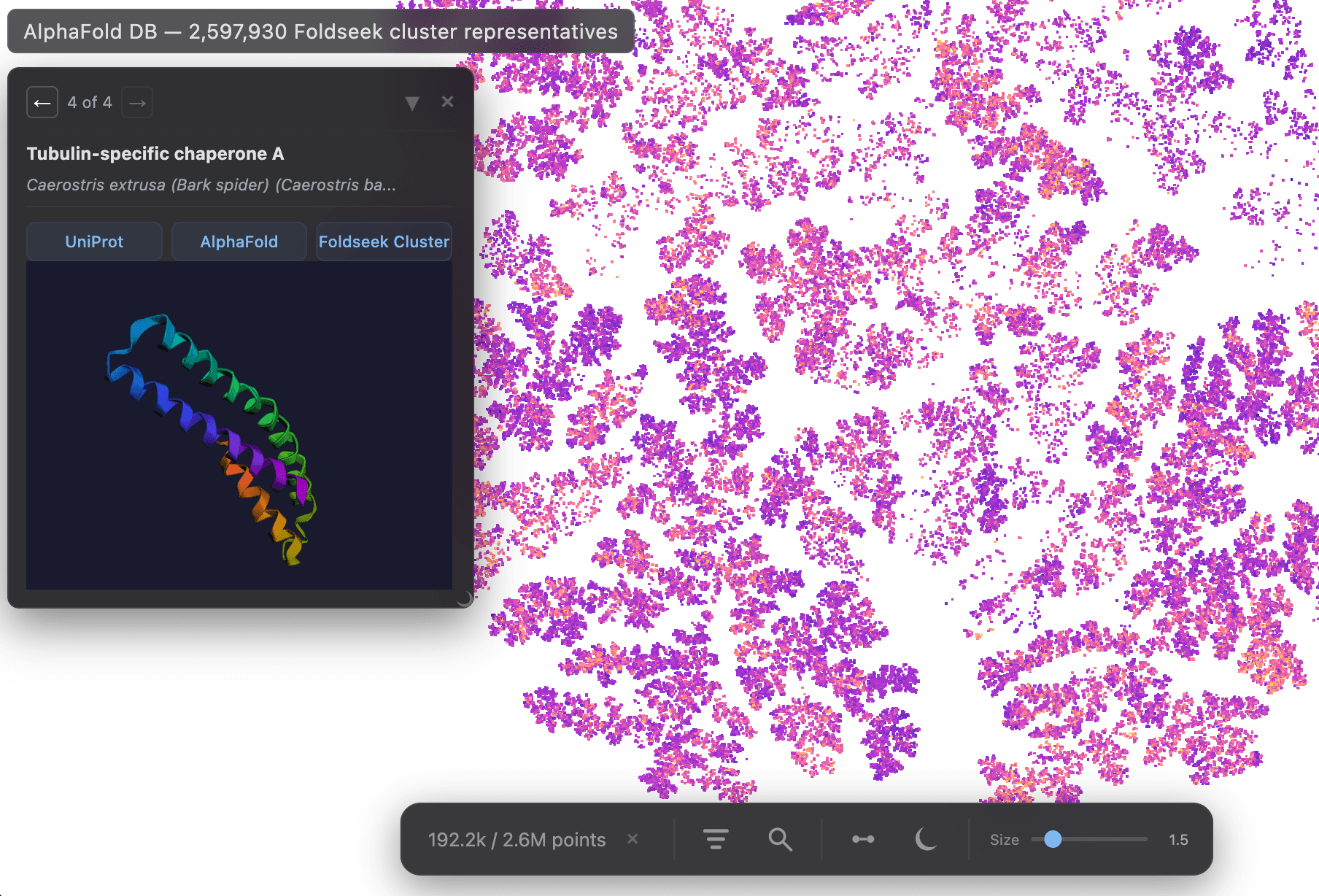 TMAP 2.0 minimum spanning tree of multiple dog and cat breed image embeddings.